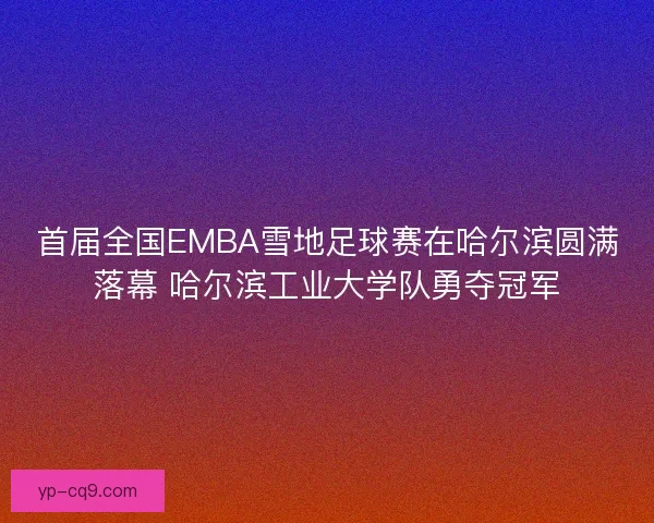 首届全国EMBA雪地足球赛在哈尔滨圆满落幕 哈尔滨工业大学队勇夺冠军